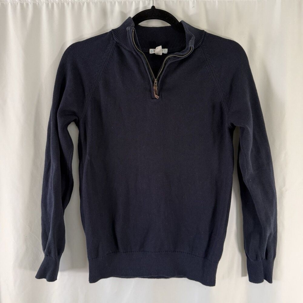 Crewcuts Sweater Boys XL 12-14 Navy Blue 1/4 Zip Cotton Cashmere Blend Pullover